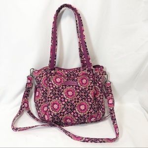 Vera Bradley Mini Glenna Satchel in Raspberry Medallion